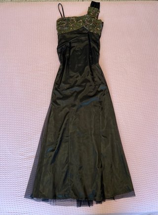 Vestido vintage rinascimento verde lentejuelas
