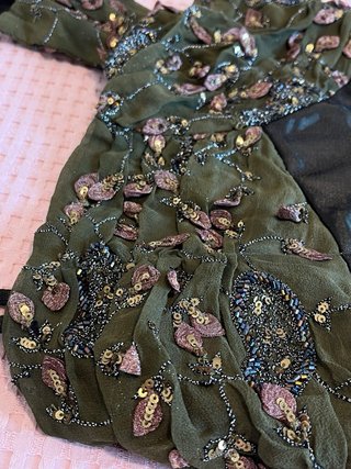 Vestido vintage rinascimento verde lentejuelas