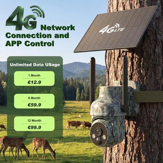 Cámara Vigilancia 4G Solar 2K grabación 24 horas