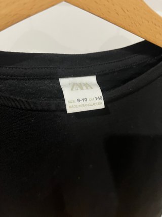 Camiseta Zara Talla 9-10 Negra