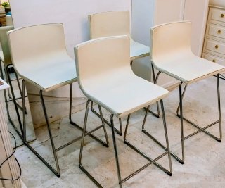 Juego de 4 Sillas Blancas Piel Sintética
