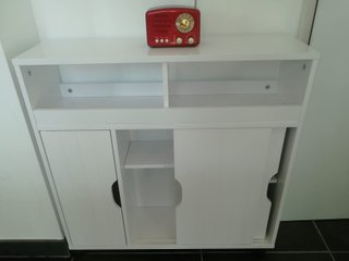 Mueble auxiliar estrecho 20cm con ruedas blanco
