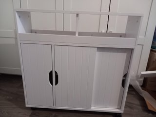 Mueble auxiliar estrecho 20cm con ruedas blanco