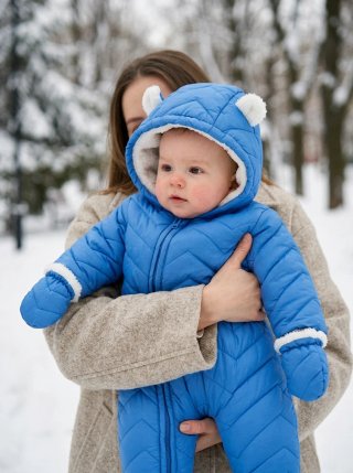 Buzo invierno bebé 3-6 meses azul