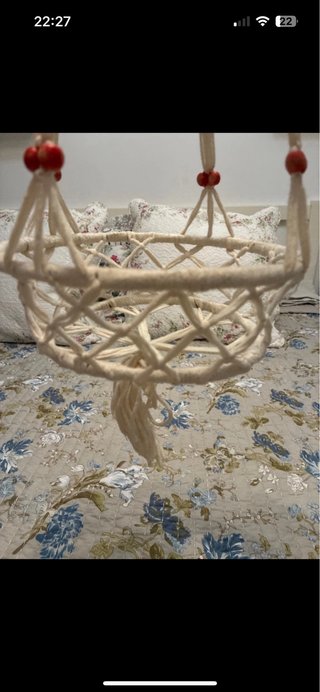 Appendiabiti per vasi in macramè beige