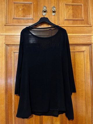 Blusa negra lentejuelas talla única