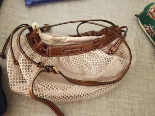 Bolso Zara Malla Beige y Marrón