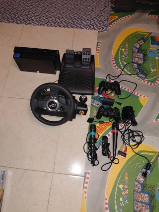 Playstation 2 con Volante y Mandos