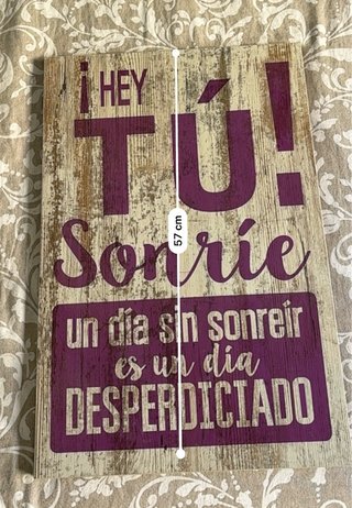 Cuadro ¡Hey Tú! Sonríe Madera
