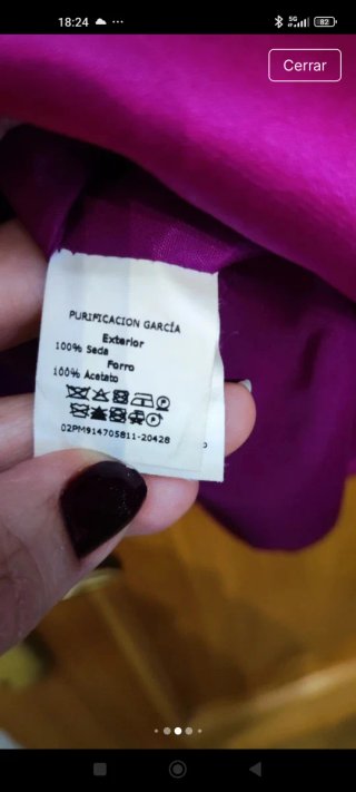 Vestido seda Purificación García morado T.38