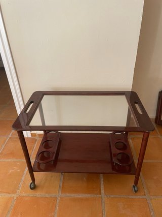 Carrito camarera madera y cristal