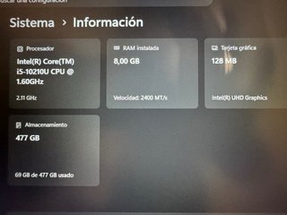 Portátil Huawei i5 8GB RAM 500GB SSD