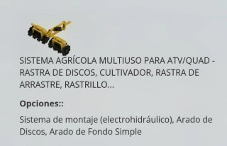 Cultivadores y gradas de disco ATV/Quad Iron Balti
