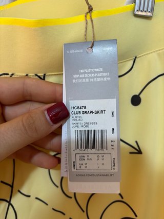 Gonna Adidas Club Graphskirt Gialla da Tennis