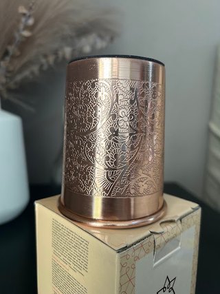 Vaso Cobre Puro 300ml Diseño Floral