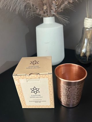 Vaso Cobre Puro 300ml Diseño Floral