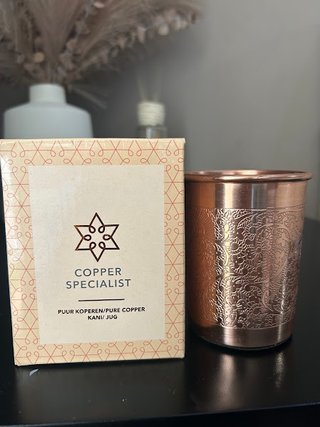 Vaso Cobre Puro 300ml Diseño Floral