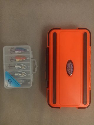 Lote de pesca: señuelos y caja