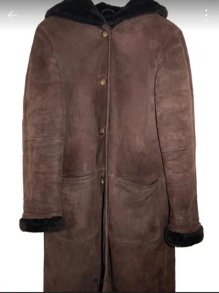 Cappotto vintage marrone con cappuccio