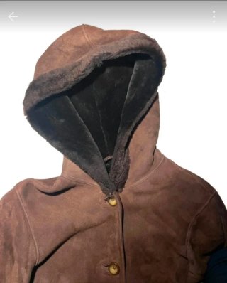 Cappotto vintage marrone con cappuccio