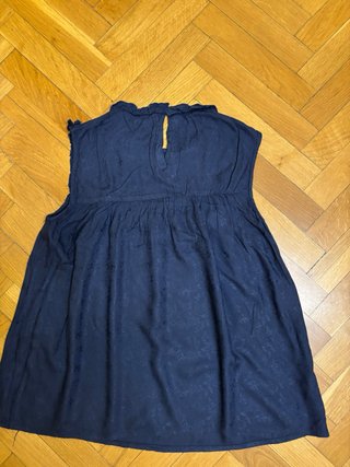 Blusa azul Mango con volantes
