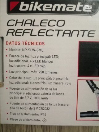 1 Chaleco Reflectante LED Bikemate