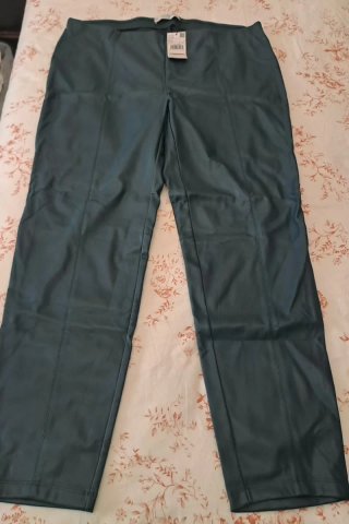 Leggings efecto piel verde oscuro Talla XL