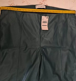 Leggings efecto piel verde oscuro Talla XL