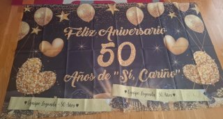 Pancarta 50 Aniversario/Bodas Oro + 2 bandas