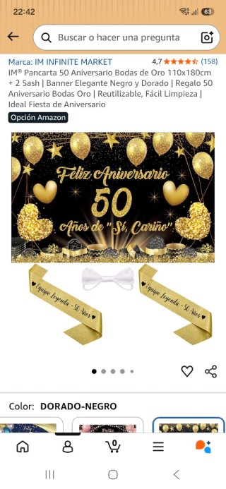 Pancarta 50 Aniversario/Bodas Oro + 2 bandas