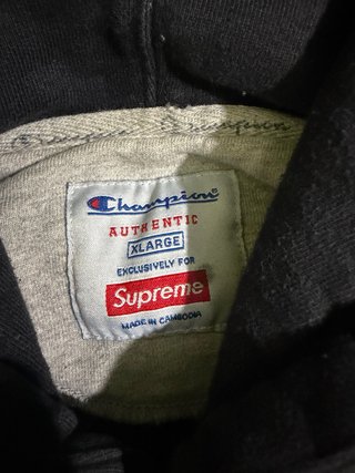 Felpa Supreme Champion XL Nera Grigia Vintage