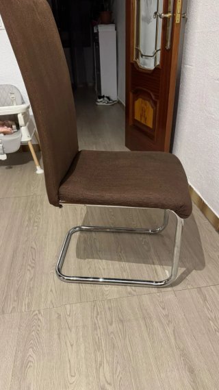6 Sillas Comedor Tela y Metal