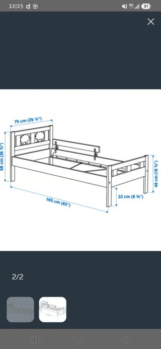 Estructura Cama KRITTER 70x160 cm Blanca