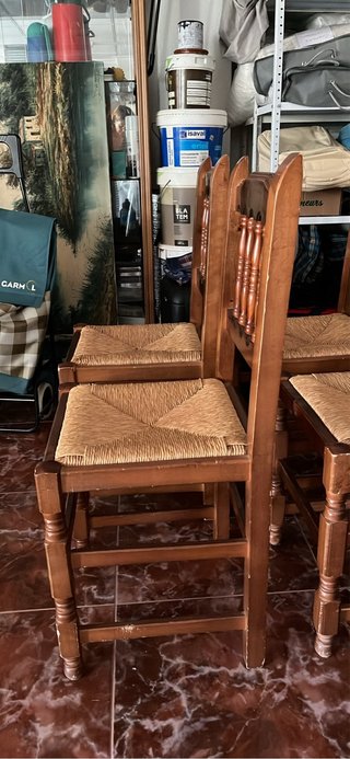Conjunto 6 Sillas Rústicas Madera