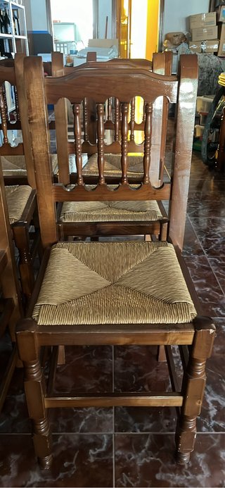 Conjunto 6 Sillas Rústicas Madera