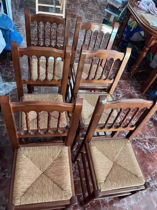 Conjunto 6 Sillas Rústicas Madera