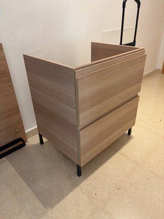 Mueble de baño madera roble claro sin patas