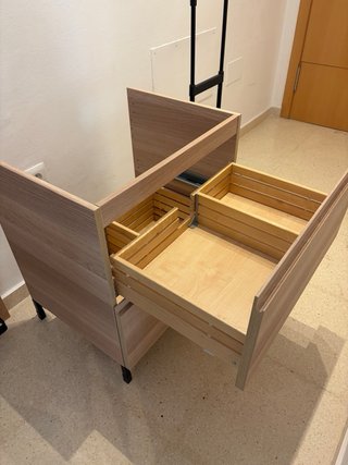 Mueble de baño madera roble claro sin patas