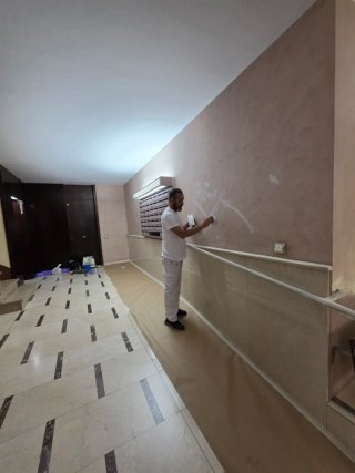 Pintura y alisado de paredes