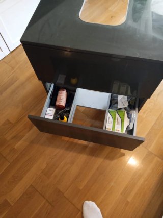 Mueble bajo lavabo de pie gris