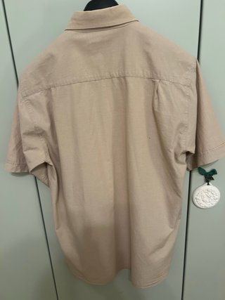 Camicia uomo maniche corte Green Leaves l Beige