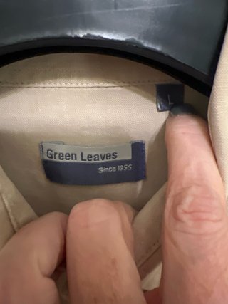 Camicia uomo maniche corte Green Leaves l Beige