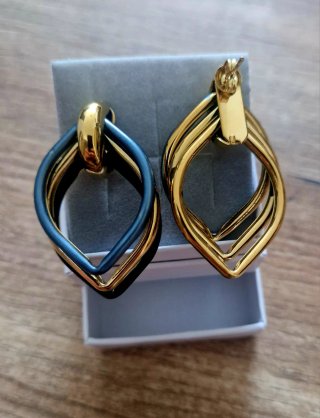 Orecchini donna blu e oro