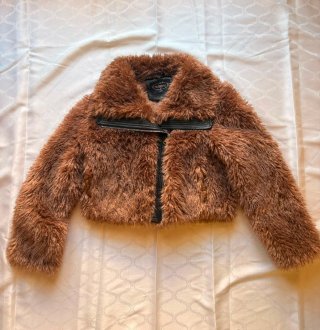 Giacca pelliccia vintage color miele taglia S