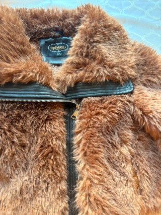 Giacca pelliccia vintage color miele taglia S