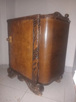 Pareja Mesitas Noche Art Deco Madera