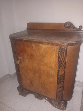 Pareja Mesitas Noche Art Deco Madera