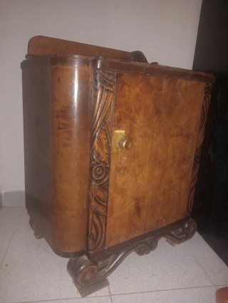 Pareja Mesitas Noche Art Deco Madera