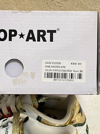 Scarpe Shop Art bianche e oro Tg 36
