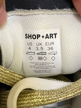 Scarpe Shop Art bianche e oro Tg 36